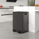 Dual Garbage Bin, Soft-Close Trash Can with Foot Pedal, 2 x 28 Liter Garbage Can with Removable Inner Buckets, Black