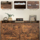Narrow Shoe Storage Cabinet with 4 Flip Drawers, Adjustable Shelves, 16 Pair Farmhouse Shoe Cabinet, Rustic Brown