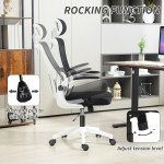 High Back Office Chair, Mesh Computer Desk Chair with Rotatable Headrest, Lumbar Back Support, Adjustable Height, Black
