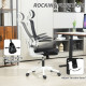 High Back Office Chair, Mesh Computer Desk Chair with Rotatable Headrest, Lumbar Back Support, Adjustable Height, Black