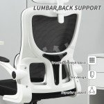 High Back Office Chair, Mesh Computer Desk Chair with Rotatable Headrest, Lumbar Back Support, Adjustable Height, Black