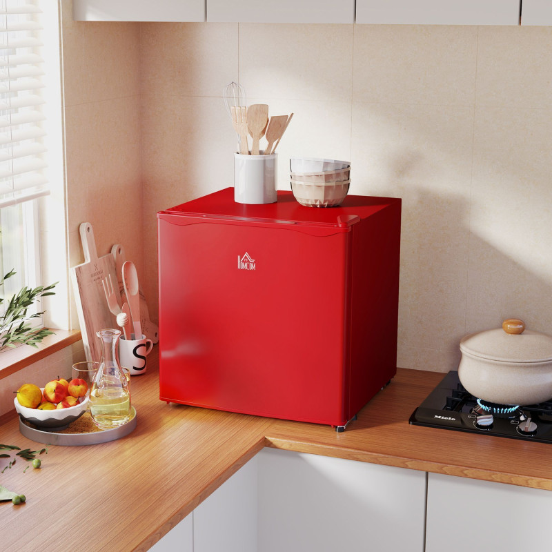 Compact Red Mini Freezer with Adjustable Temperature