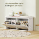 Entryway Bench with Padded Seat and Flip-Drawers, Holds up to 529lbs, Shoe Storage Bench for 10 Pairs of Shoes, White