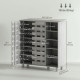 Shoe Cabinet, 21 Pair Shoe Storage Cabinet Organizer with 5-tier Double Door Cabinet and 5-tier Open Shelves, Light Grey
