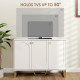 Sideboard Buffet Cabinet with 3 Doors, Modern Storage Cabinet with Adjustable Shelves & Center Leg, White