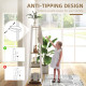 Clothes Rack with Storage, Garment Rack with 8 Hooks and 3-Tier Shelf, Clothes Stand for Bedroom, Entryway, Oak