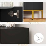 Sideboard Storage Cabinet with Adjustable Shelves, Soft-Close Doors, Kitchen Buffet Cabinet for Dining Room, Black