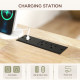 Kitchen Island on Wheels with Wood Drop Leaf, Charging Station, Rolling Kitchen Cart with Adjustable Shelf, White