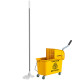 Mop Bucket with Wringer on Wheels for Floor Cleaning, 21 Quart Side Press Wringer with Handle and Mop, Yellow