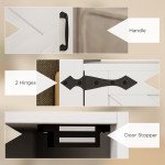 Set of 2 Side Tables, Night Stands with Charging Outlets, White