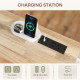 Kitchen Island on Wheels with Drop Leaf, Charging Station, Rolling Kitchen Cart with Wood Top, Adjustable Shelf, White