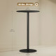 Round Bar Table for 2, Modern Pub Table with Steel Frame, Easy Assembly for Small Space Home Bar Cocktail Bistro, Black