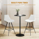 Round Bar Table for 2, Modern Pub Table with Steel Frame, Easy Assembly for Small Space Home Bar Cocktail Bistro, Black