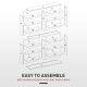 8-Tier DVD Shelf with 12 Adjustable Shelves, Double CD Shelf, Holds 720 CDs, 396 DVDs or 396 Blu-rays, Black