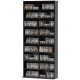 9-Tier DVD Shelf with 18 Compartments and 14 Adjustable Shelves, Holds 640 CDs, 360 DVDs or 430 Blu-rays, Black