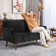 Velvet Feel Fabric 2 Seater Sofa, Small Sofa Loveseat with 8.3
