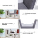 6-Cubby Bookcase with Seat Cushion, Cube Storage Shelf with Reading Nook for Home Office, Study, Grey