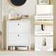 Narrow Shoe Cabinet with 2 Flip Drawers, Adjustable Shelves for Entryway, Holds 10-14 Pairs, White