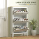 Narrow Shoe Cabinet with 3 Flip Drawers, Adjustable Shelves for Entryway, Holds 15-21 Pairs, White