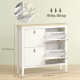 Narrow Shoe Cabinet with 4 Flip Drawers, Adjustable Shelves for Entryway, Holds 12-20 Pairs, White