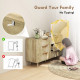 Fluted Chest of Drawers, Modern 6 Drawer Dresser with Pine Wood Legs, Finger Pulls for Closet, Living Room, Hallway, Oak