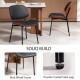 Dining Chairs Set of 2, Mid Century Modern Dining Room Chairs with Bentwood Back and Metal Legs for Kitchen Living Room