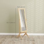Adjustable Angle Dressing Full Length Mirror, Oak