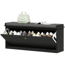 Shoe Storage with Seat, Upholstered Hallway Bench, Shoe Bench with Flip Drawer, Adjustable Shelf for 10 Pairs of Shoes