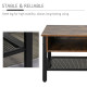 Industrial TV Stand, TV Console Table for TV up to 45'' Flat Screen, Entertainment Center for Living Room, Bedroom, Rustic Brown
