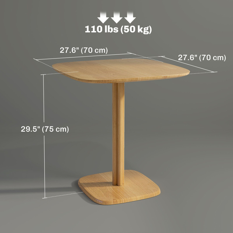 Dining Table for 4 People - Modern Kitchen Table with Wood-Effect Top, 27.6