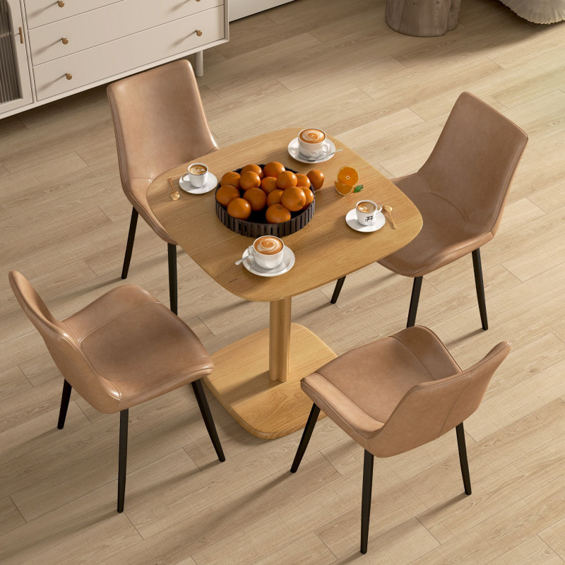 Dining Table for 4 People - Modern Kitchen Table with Wood-Effect Top, 27.6