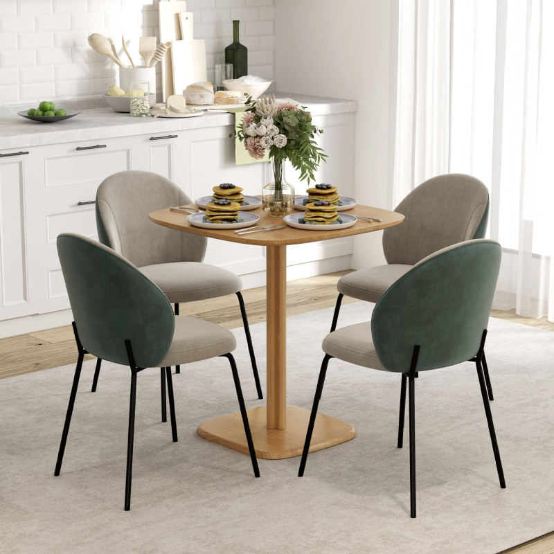 Dining Table for 4 People - Modern Kitchen Table with Wood-Effect Top, 27.6