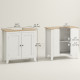 Bathroom Sink Vanity Unit, Under Sink Bathroom Cabinet with U-Shape Design and Adjustable Shelf, White