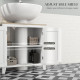 Bathroom Sink Vanity Unit, Under Sink Bathroom Cabinet with U-Shape Design and Adjustable Shelf, White