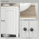 Bathroom Sink Vanity Unit, Under Sink Bathroom Cabinet with U-Shape Design and Adjustable Shelf, White