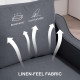 3 Seater Sofa, Modern Couch with Pocket Spring, Linen Upholstered, Thick Padded, Charcoal Grey