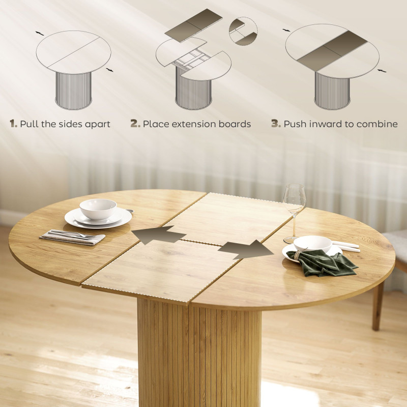 Extendable Kitchen Table for 6-8, 43.5