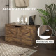 31.5 Inches Storage Chest, Storage Trunk with 2 Safety Hinges for Living Room, Rustic Brown