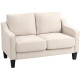 Loveseat Sofa, Modern Couch with Pocket Spring, Linen Upholstered, Thick Padded, Beige