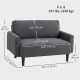 Loveseat Sofa, Linen 2 Seater Sofa Couch with Thick Padded Seat & Backrest for Living Room, Home Office, Dark Grey