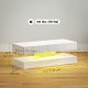 Coffee Table with Adjustable LED Lights, Modern Living Room Table with 2 Drawers, Open Shelf, Remote, High Gloss White