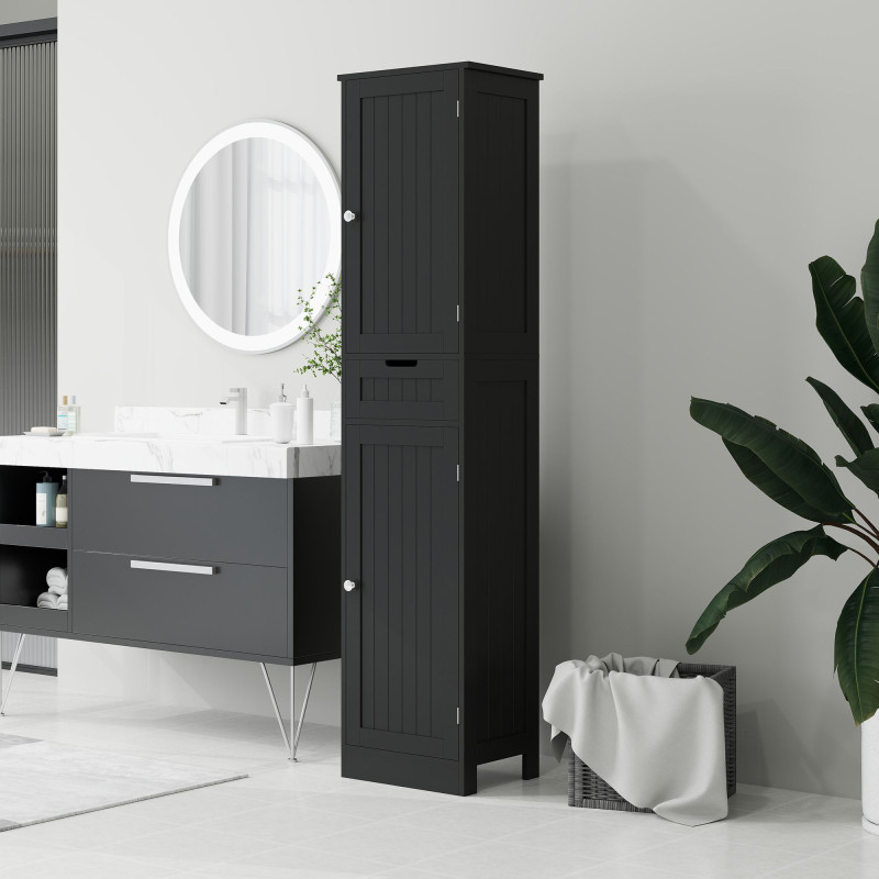 Freestanding Bathroom Cabinet with Drawer and 2 Doors, Tall Bathroom Cupboard for Kitchen, Study, Living Room