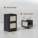 2 Drawer Filing Cabinet with Lock, Boho File Cabinet for A4 Letter Size Files with Decorative Rattan Accents, Black