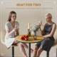 Round Table for 2, 40.2 Inch Bar Height Pub Table with Steel Frame, Non-Slip Base for Living Room, Kitchen, Natural Wood