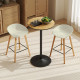 Round Table for 2, 40.2 Inch Bar Height Pub Table with Steel Frame, Non-Slip Base for Living Room, Kitchen, Natural Wood