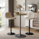 Round Table for 2, 40.2 Inch Bar Height Pub Table with Steel Frame, Non-Slip Base for Living Room, Kitchen, Natural Wood