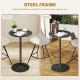 Round Table for 2, 40.2 Inch Bar Height Pub Table with Steel Frame, Non-Slip Base for Living Room, Kitchen, Black