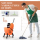 6.9 Gal/26L Mop Bucket, Mop Bucket with Wringer, Wheels and Handle, Orange