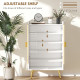 Entryway Shoe Storage Cabinet, Narrow Shoe Cabinet with Adjustable Shelves and Open Shelf for 15 Pairs of Shoes, Natural