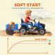 Qaba 12V Kids Ride On Tractor with Trailor, Remote Control, Music, Lights, Shifter, for Kids Ages 3-8 Years, Blue